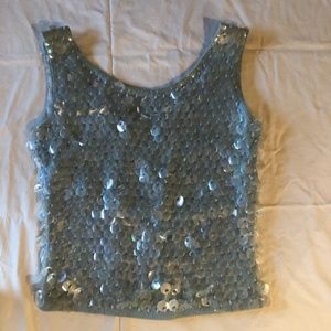 Vintage Sleeveless Sweater with Paillette Sequins